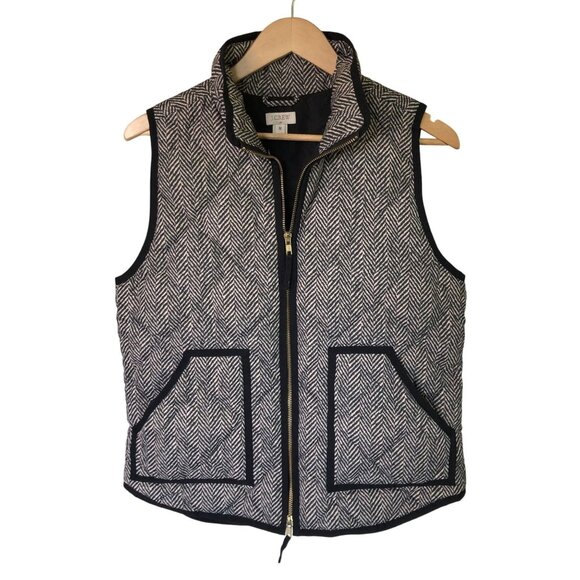 J.Crew Jackets & Blazers - J.Crew Quilted Down Puffer Vest Herringbone Pattern Womens Size Medium Outerwear